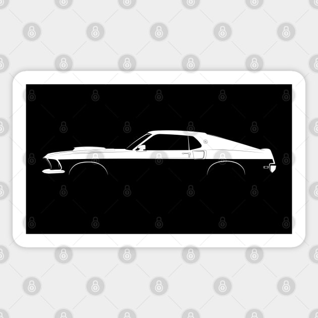 Ford Mustang Boss 429 (1969) Silhouette Sticker by Car-Silhouettes